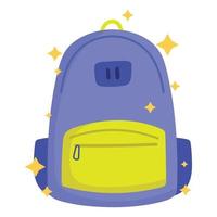 volta para a escola, ícone de desenho animado de mochila vetor