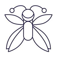 animal inseto alado no estilo de ícone de linha de desenho animado vetor