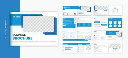 modelo de design de folheto de 16 páginas de paisagem moderna, vetor de folheto de negócios