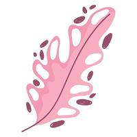 ícone de decoração de folhagem abstrata de folha rosa em fundo branco vetor