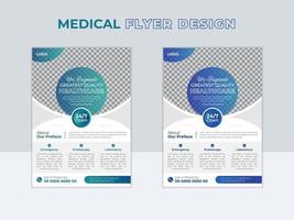 modelo de design de layout de folheto médico de saúde vetor