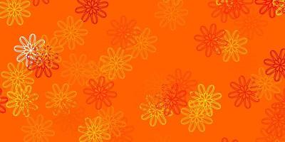 pano de fundo natural do vetor laranja claro com flores.