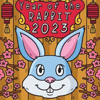 ano do coelho 2023 desenhos animados coloridos vetor