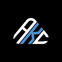 design criativo do logotipo da carta akc com gráfico vetorial, logotipo simples e moderno akc em forma de triângulo. vetor