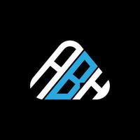 design criativo do logotipo da carta abh com gráfico vetorial, logotipo simples e moderno abh em forma de triângulo. vetor