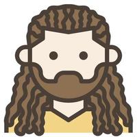 dreadlocks pêlos faciais homem avatar menino clip art ícone vetor