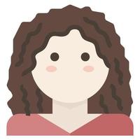 avatar de cabelo de mulher encaracolada ícone de clip art fofo vetor