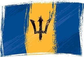 bandeira grunge barbados vetor