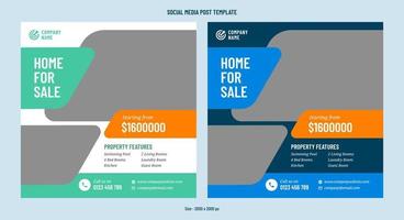 modelo de postagem de mídia social de propriedade à venda vetor