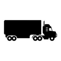símbolo de semi caminhão. ícone de glifo de caminhão de reboque. adequado para o elemento de design do ícone de serviço de entrega de carga e transporte. vetor