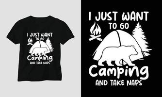 camping svg design com acampamento, barraca, montanha, jangle, árvore, fita, silhueta de caminhada vetor