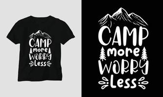 camping svg design com acampamento, barraca, montanha, jangle, árvore, fita, silhueta de caminhada vetor