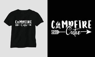 camping svg design com acampamento, barraca, montanha, jangle, árvore, fita, silhueta de caminhada vetor