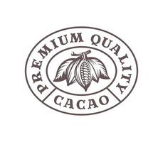 modelo de logotipo de cacau em estilo vintage vetor