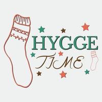 design de camiseta de tempo hygge vetor