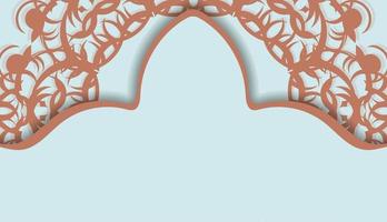 baner de cor água-marinha com ornamento de coral indiano para design sob seu logotipo vetor