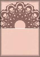 cartão na cor rosa com um padrão abstrato para seu projeto. vetor