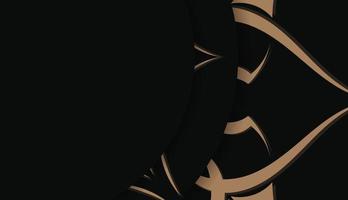 modelo de banner preto com ornamento marrom abstrato e lugar para o seu logotipo vetor