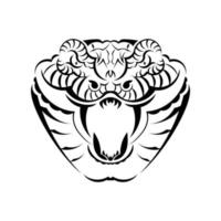 emblema da mascote do logotipo da cabeça de cobra. vetor de conceito do logotipo do esporte.