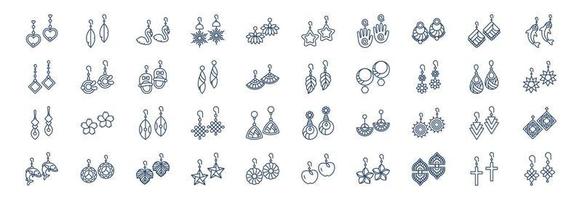 coleção de ícones relacionados a brincos, incluindo ícones como joias, presentes e muito mais. ilustrações vetoriais, conjunto perfeito de pixels vetor
