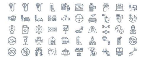 coleção de ícones relacionados à estação ev, incluindo ícones como plugue, bateria, carro e muito mais. ilustrações vetoriais, conjunto perfeito de pixels vetor