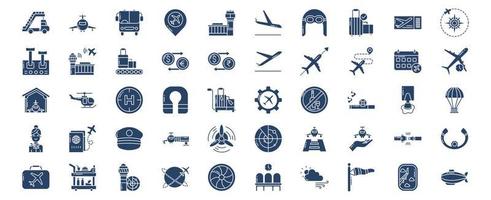 coleção de ícones relacionados à aviação e viagens, incluindo ícones como avião, aeroporto, bagagem e muito mais. ilustrações vetoriais, conjunto perfeito de pixels vetor
