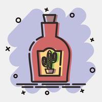 ícone tequila. dia dos elementos de celebração mortos. ícones em estilo cômico. bom para impressões, cartazes, logotipo, decoração de festa, cartão de felicitações, etc. vetor