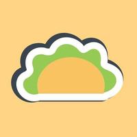 taco adesivo. dia dos elementos de celebração mortos. bom para impressões, cartazes, logotipo, decoração de festa, cartão de felicitações, etc. vetor