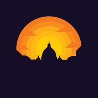 ilustração vetorial de vista do vaticano vetor