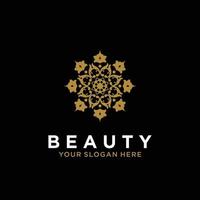 luxo mandala linha design arte beleza ouro flor abstrata logotipo vetorial vetor