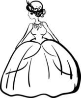 mulher de vestido de noiva, ilustração, vetor em fundo branco