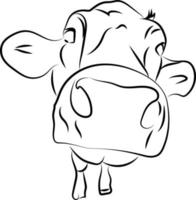 esboço de cabeça de vaca, ilustração, vetor em fundo branco.