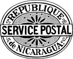 Envelope oficial de valor desconhecido da Nicarágua em 1890, ilustração vintage. vetor