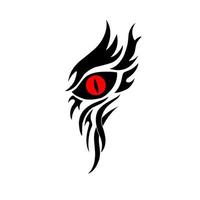 gráfico de ilustração vetorial de design de olho de diabo com olhos vermelhos de estilo tribal adequado para tatuagens vetor
