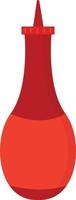 ketchup em garrafa vermelha, ilustração, vetor em fundo branco.