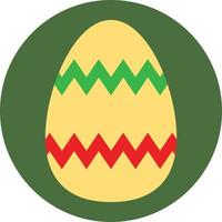 ovo de páscoa com linhas verdes e vermelhas, ilustração, vetor, sobre um fundo branco. vetor