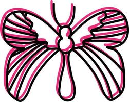 borboleta rosa feminina, ilustração, vetor em um fundo branco