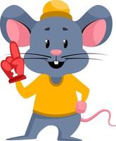 rato com luva vermelha, ilustração, vetor em fundo branco.