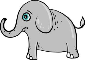 elefante triste, ilustração, vetor em fundo branco.