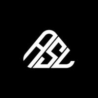design criativo do logotipo da carta asl com gráfico vetorial, logotipo simples e moderno asl em forma de triângulo. vetor