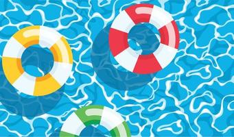 anel de borracha na piscina ilustração vetorial de fundo de verão vetor