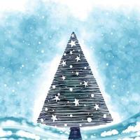fundo de cartão de árvore de natal de inverno lindo vetor