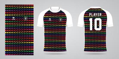 modelo de design de esporte de camisa de futebol colorida vetor