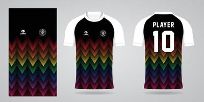 modelo de design de esporte de camisa de futebol colorida vetor