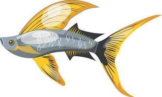 ilustração vetorial de peixe do mar com barbatanas e cauda vetor