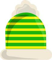 chapéu de inverno verde, ilustração, vetor em fundo branco.