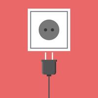 plug na parede, ilustração, vetor em fundo branco.