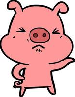 personagem de porco vetor em estilo cartoon