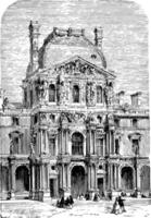 a parte do pavilhão turgot da gravura vintage do palácio do louvre. vetor