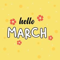 março - nome do mês de letras desenhadas à mão. março de mês escrito à mão para calendário, logotipo mensal, diário de bala ou organizador mensal. vetor